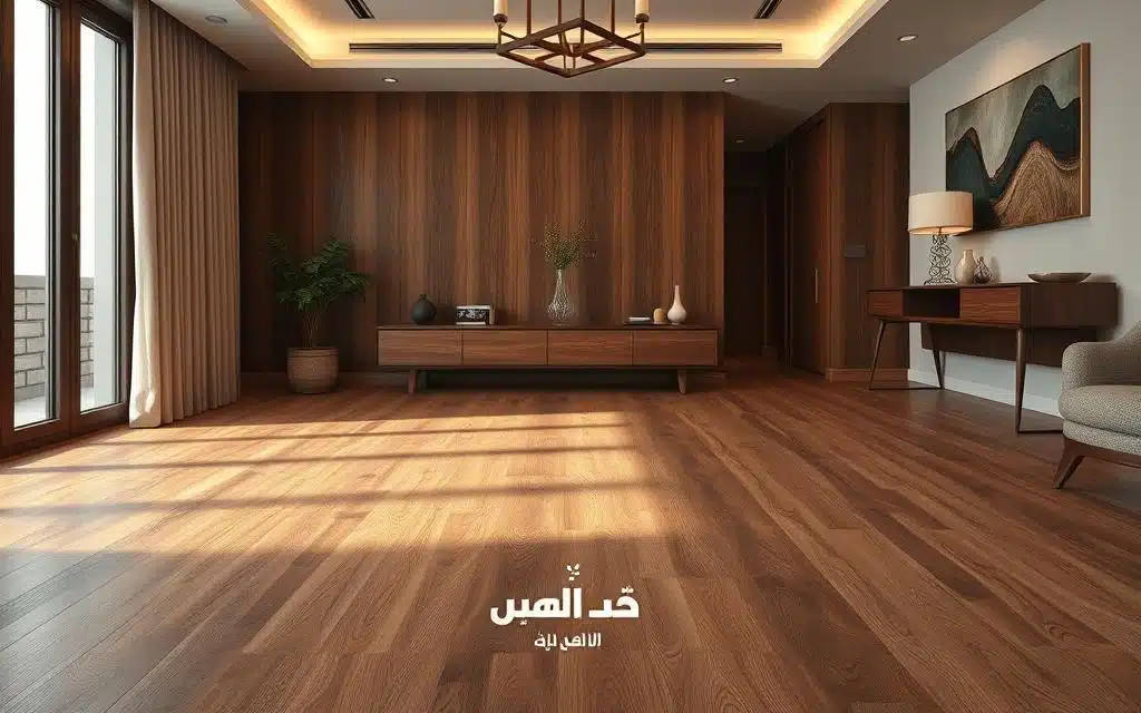 معلم باركيه الكويت أثناء تركيب ألواح بنظام التعشيق